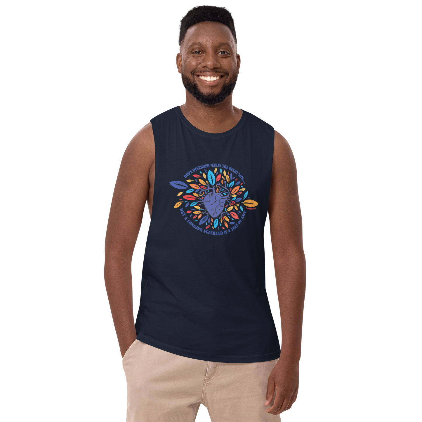 Men’s Ecofriendly Christian Drop-arm Tank - Tree of Life 'Bold'