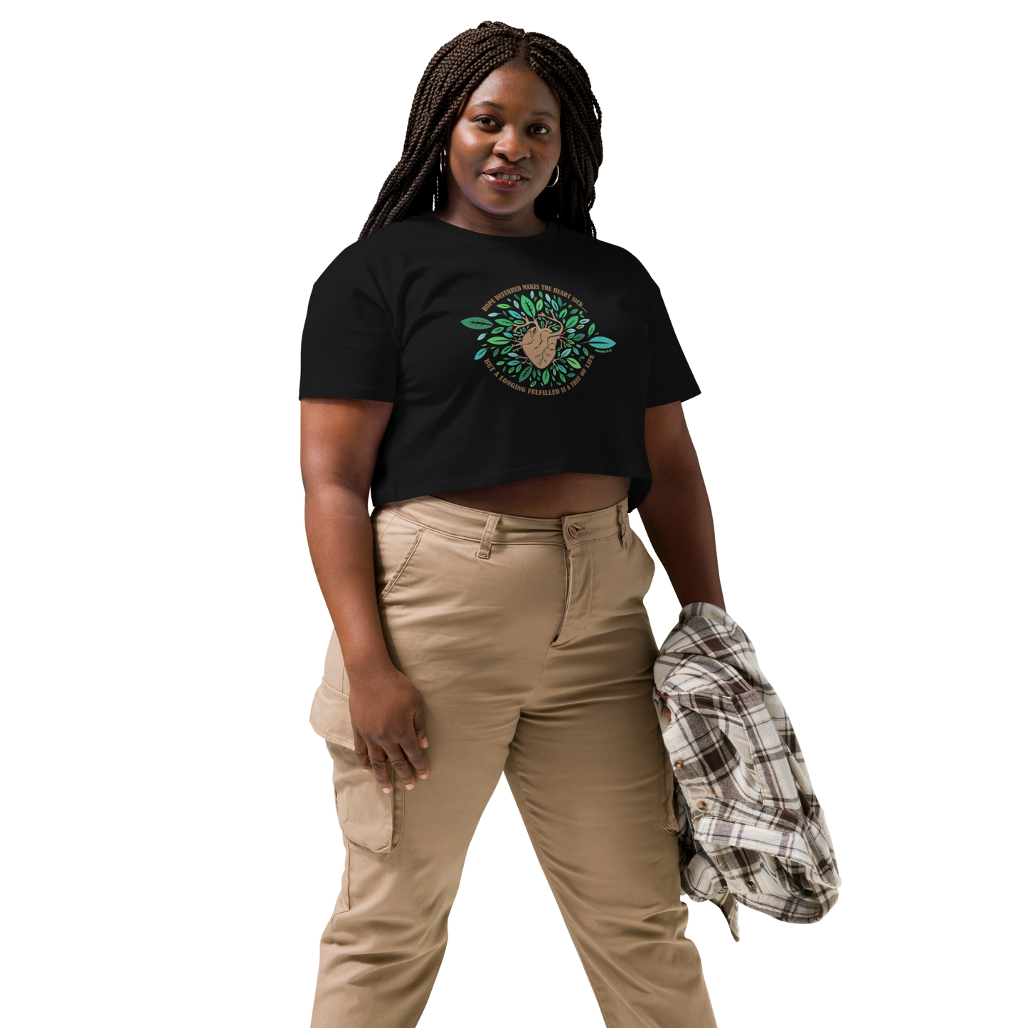 Women’s Ecofriendly Christian Crop T Shirt - Tree of Life 'Vibrant'