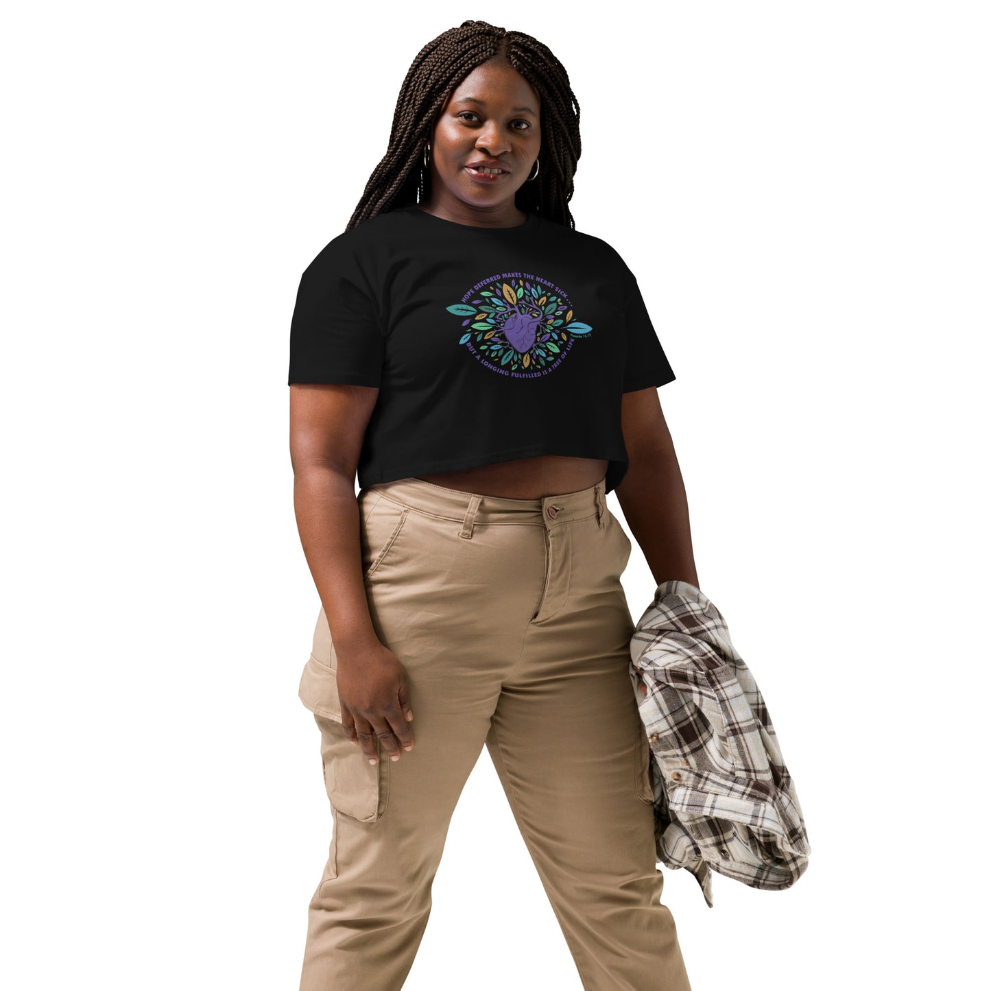 Women’s Ecofriendly Christian Crop T Shirt - Tree of Life 'Tropical'