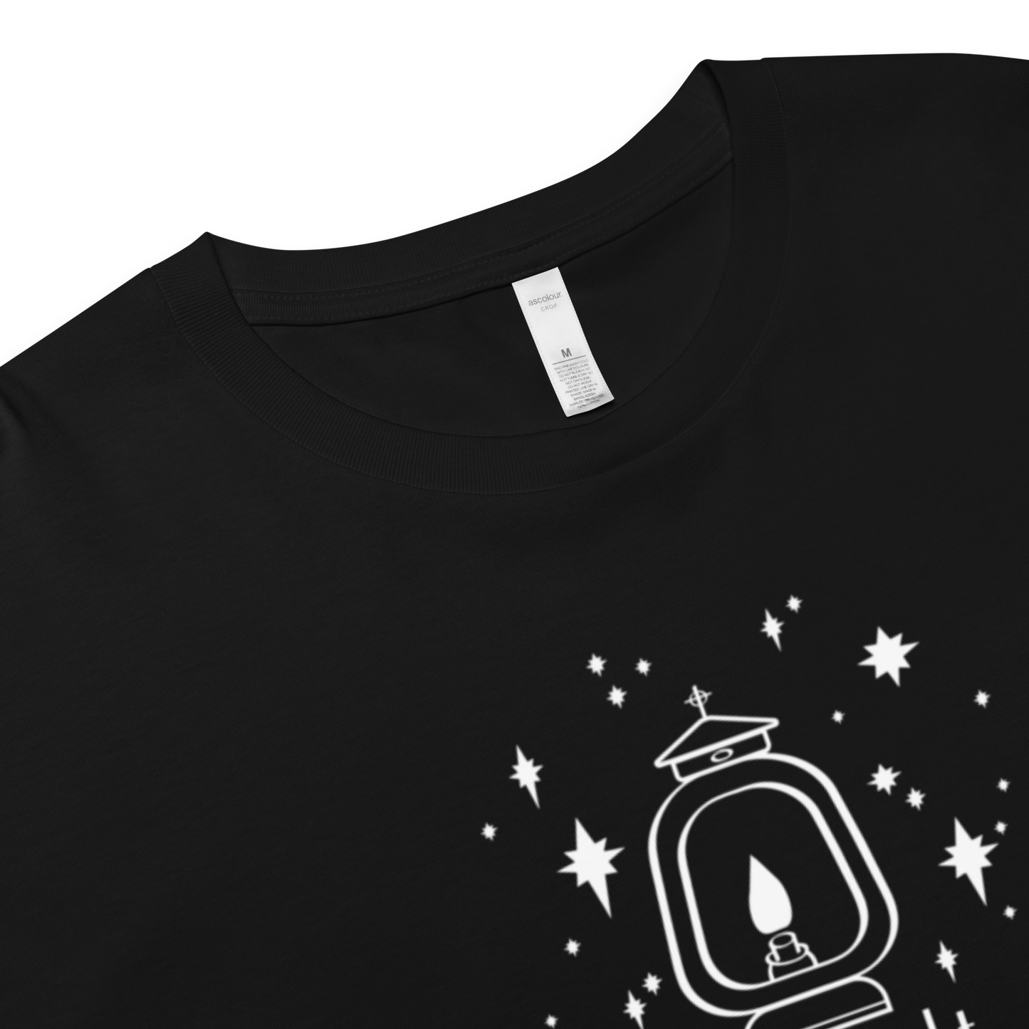Women’s Ecofriendly Christian Crop T Shirt - Edge of Light - black
