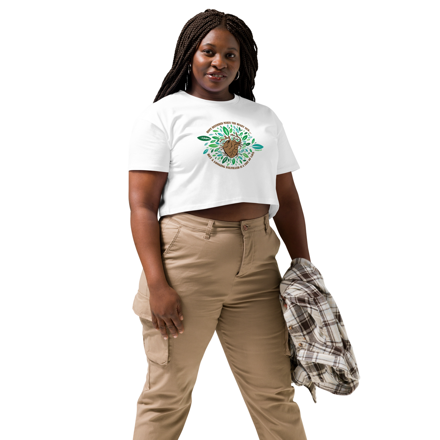Women’s Ecofriendly Christian Crop T Shirt - Tree of Life 'Vibrant'
