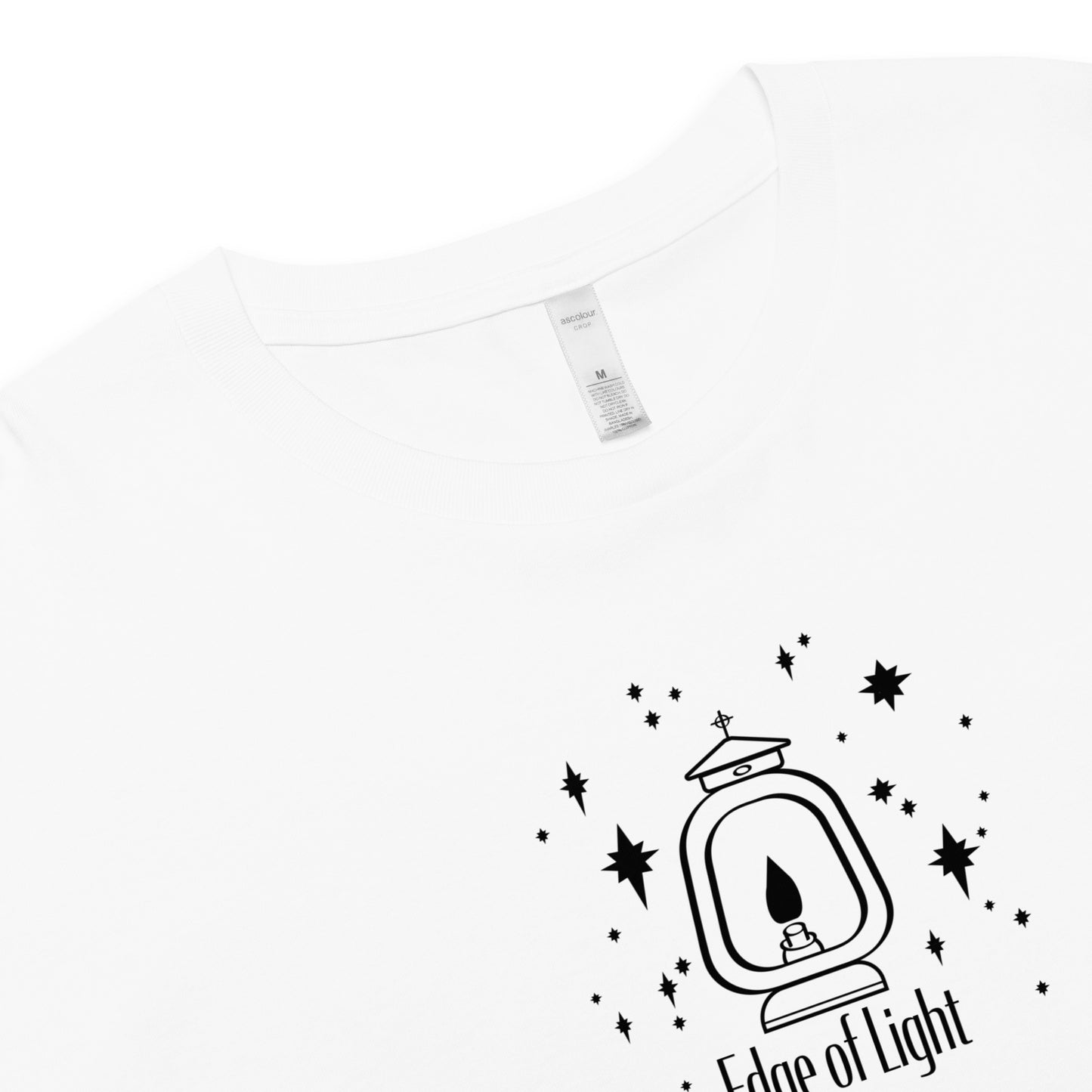 Women’s Ecofriendly Christian Crop T Shirt - Edge of Light - white
