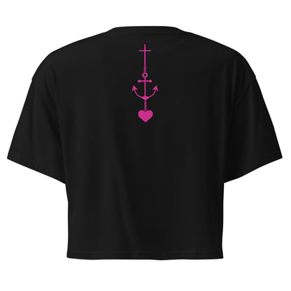 Women's Ecofriendly Christian Cropped T Shirt - Faith, Hope, Love – Magenta Design