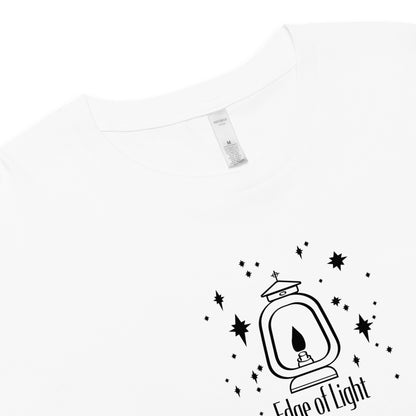 Women’s Ecofriendly Christian Crop T Shirt - Edge of Light - white